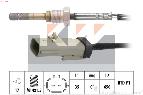 Snímač teploty výfukových plynov KW